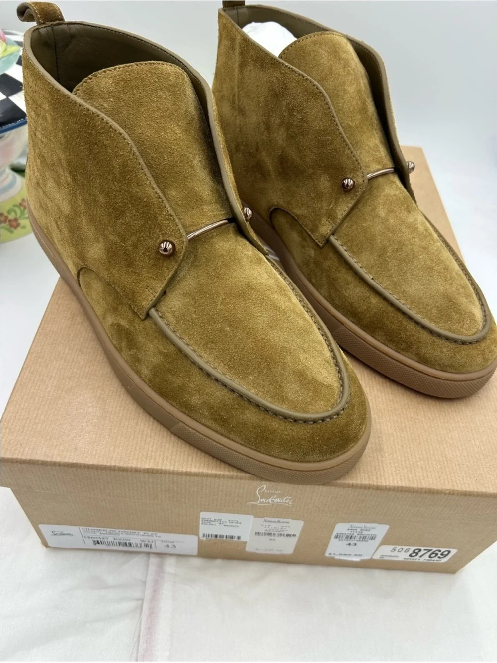 Christian Louboutin Men’s CHAMBELOSS DESERT SUEDE BOOTW . Size 43